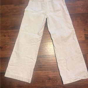 Wide Leg Corduroy Pants in Light Beige